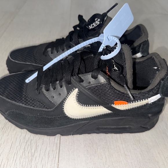 Size 7 men/8.5 women OFF-WHITE Nike air max 90 black - Picture 5 of 11